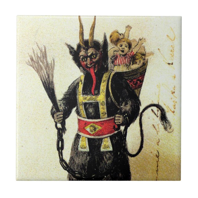 Carreau Wicked Krampus Scary Demon Holiday Christmas Xmas (Devant)