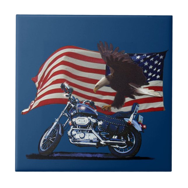 Carreau Wild & Free - Aigle patriotique, Motorbike & US Dr (Devant)