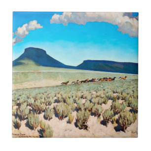 Carreau « Wild Horse Country » par Maynard Dixon