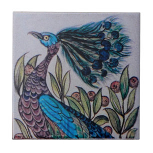 Carreau William De Morgan - Peacock - Tuile 1 de 3