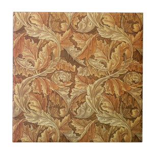 Carreau William Morris Acanthus Brown Feuilles d'automne