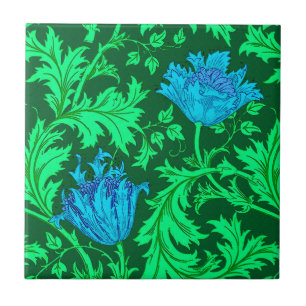 Carreau William Morris Anemone, Emerald Green et Blue