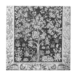 Carreau William Morris - Arbre De Vie Noir Et Blanc
