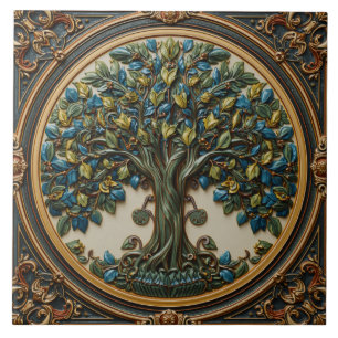 Carreau William Morris arbre de vie Vintage préraphaélite