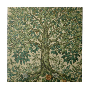 Carreau William Morris Arbre de Vie Vintage Préraphaélite