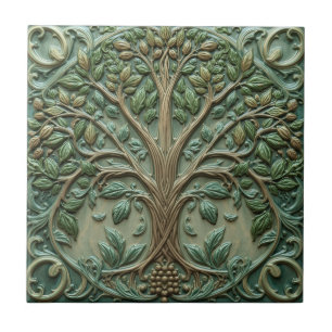 Carreau William Morris arbre de vie Vintage préraphaélite