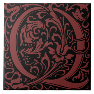 Carreau William Morris Art Nouveau Alphabet Feuille Q