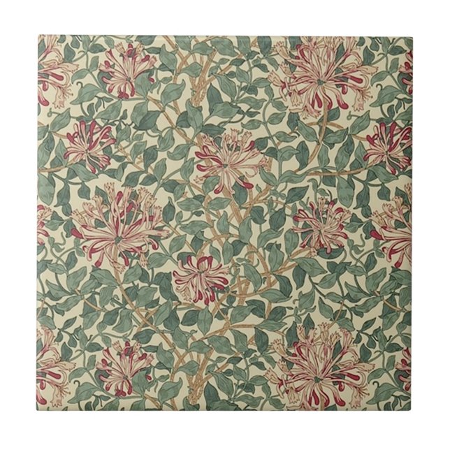 Carreau William Morris - Art Nouveau Honeysuckie & Feuille (Devant)