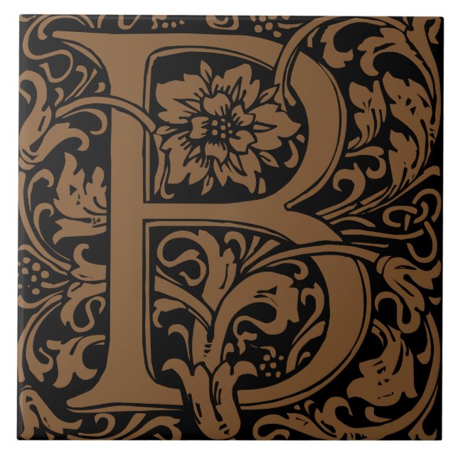 Carreau William Morris Arts et Métiers d'art Lettre monogr (Devant)