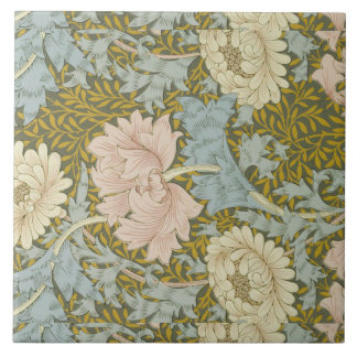 Carreau William Morris Chrysanthème Vintage rose floral