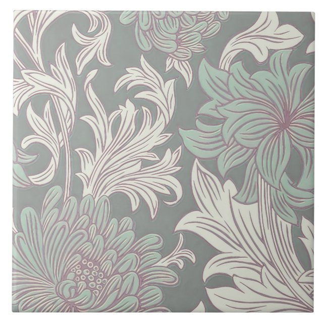 Carreau William Morris Chrysanthemum Motif Carrelage en cé (Devant)
