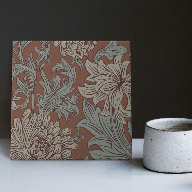 Carreau William Morris Chrysanthemum Motif Carrelage en cé (Créateur téléchargé)