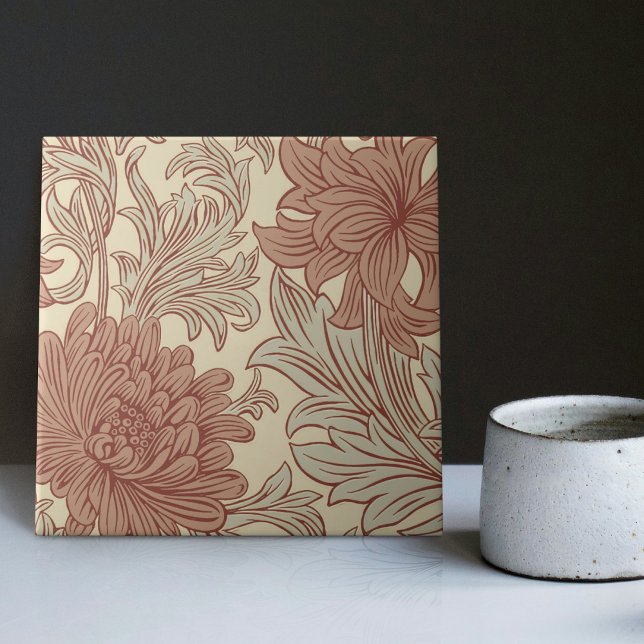 Carreau William Morris Chrysanthemum Motif Carrelage en cé (Créateur téléchargé)
