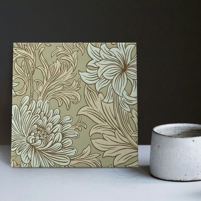 Carreau William Morris Chrysanthemum Motif Carrelage en cé (Créateur téléchargé)