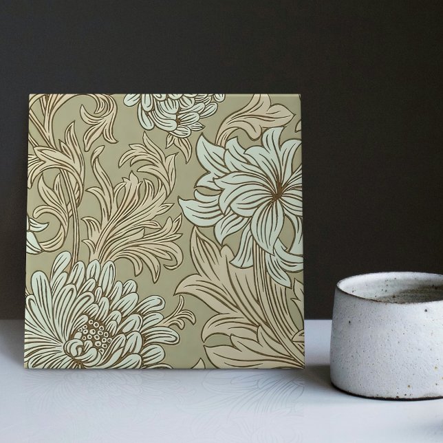Carreau William Morris Chrysanthemum Motif Carrelage en cé (Créateur téléchargé)