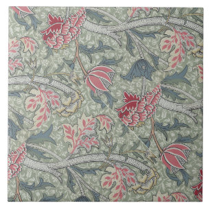 Carreau William Morris Cray Vintage Floral rose vert