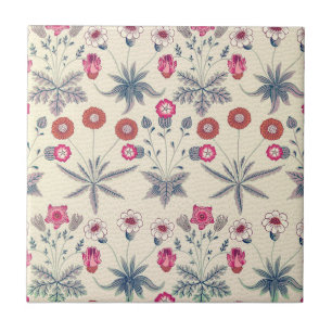 Carreau William Morris Daisy Motif floral Orange rouge