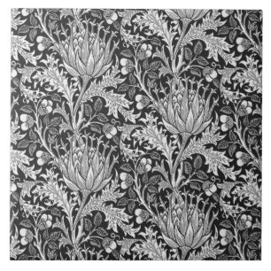 Carreau William Morris Damask, gris foncé