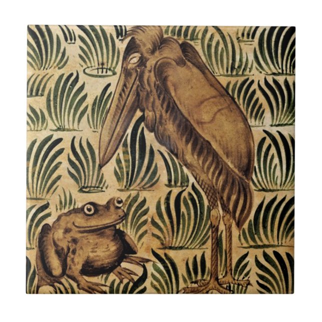 Carreau William * Morris De Morgan Stork Bird Frog | (Devant)