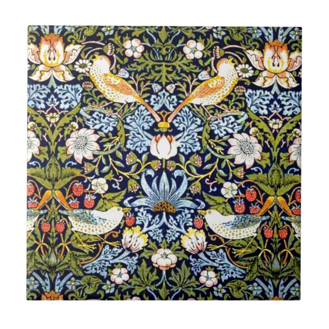 Carreau William Morris design vintage - Strawberry Thief (Devant)