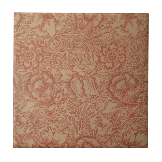 Carreau William Morris Fleur de pavot rose Floral (Devant)