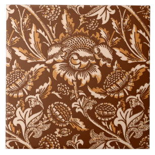 Carreau William Morris Fleurs de soleil, Chocolat Brown & 