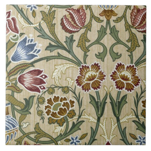 Carreau William Morris Fleurs florales Vintages Bleu vert