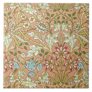 Carreau William Morris Floral Pattern Flowers Pink Blue