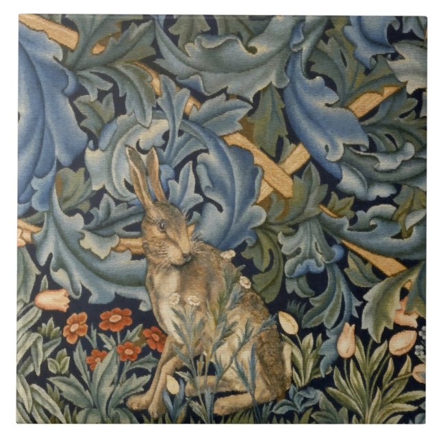 Carreau William Morris Forest Rabbit Floral Art Nouveau (Devant)