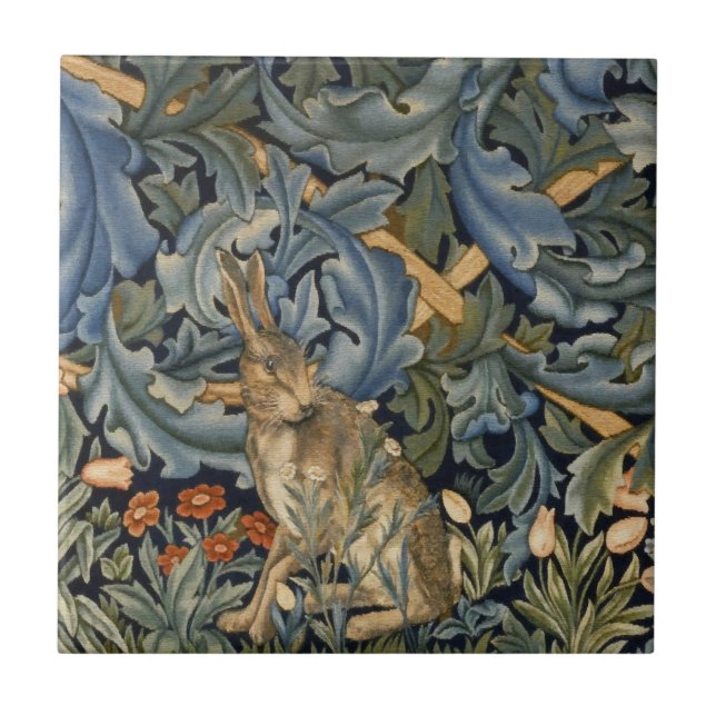 Carreau William Morris Forest Rabbit Floral Art Nouveau (Devant)