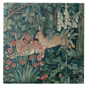 Carreau William Morris Forêt Lapins Floral