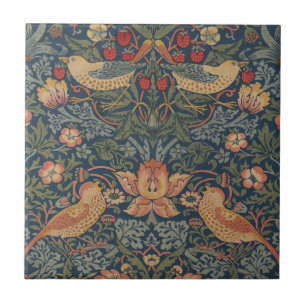 Carreau William Morris Fraise Voleurs Oiseaux