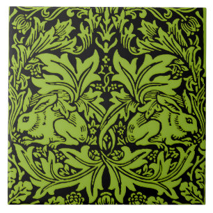 Carreau William Morris Frère Lapin Vert Sauge Noir