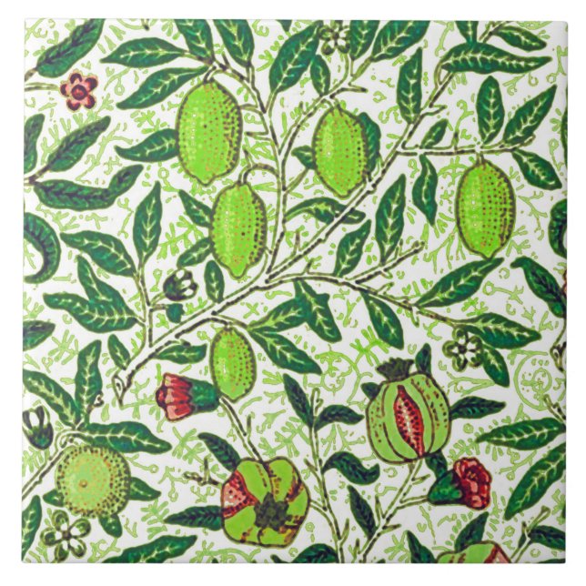 Carreau William Morris Fruit exotique, Vert citron vert (Devant)