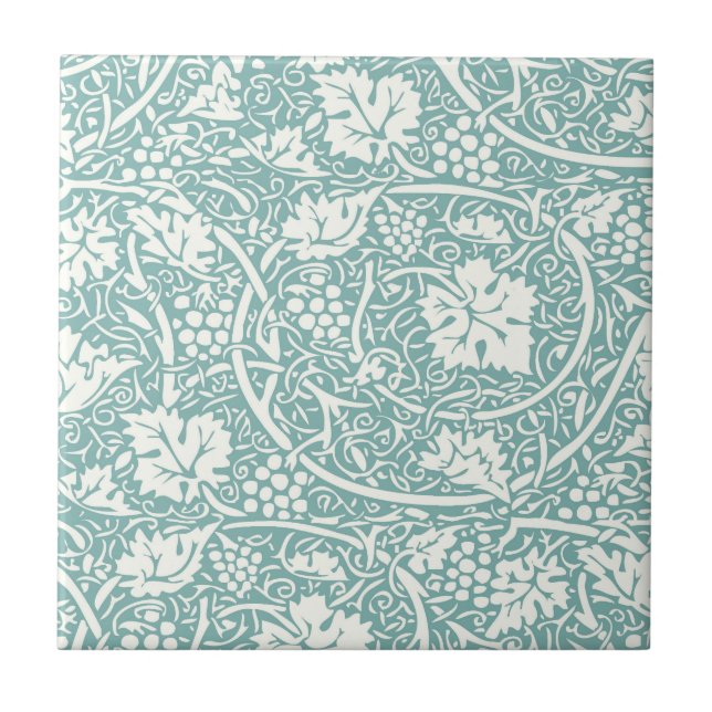 Carreau William Morris Grape Motif Turquoise Turquoise (Devant)