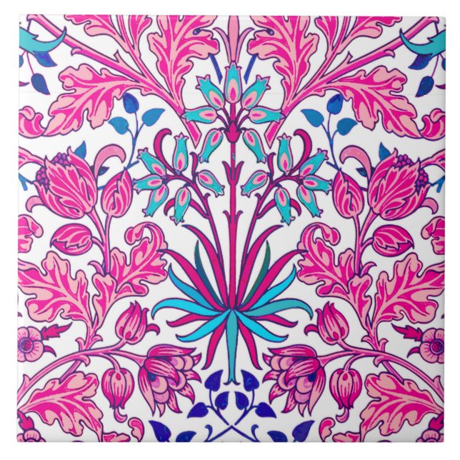 Carreau William Morris Hyacinth Imprimer, Fuchsia Pink (Devant)