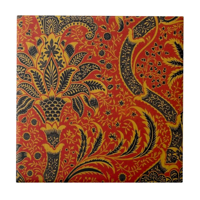 Carreau William Morris Inde Floral rouge (Devant)