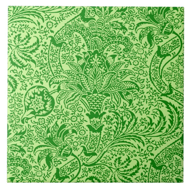 Carreau William Morris Indian, Lime et Kiwi Green (Devant)