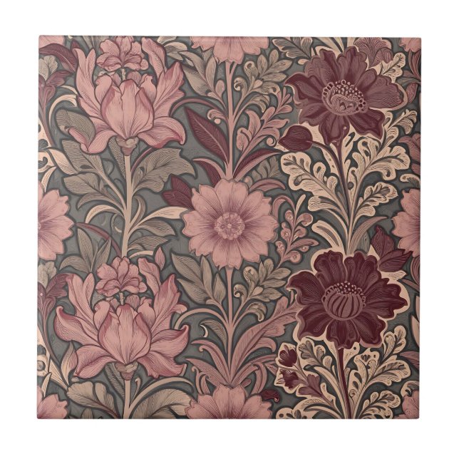 Carreau William Morris Inspired Floral Pattern (Devant)