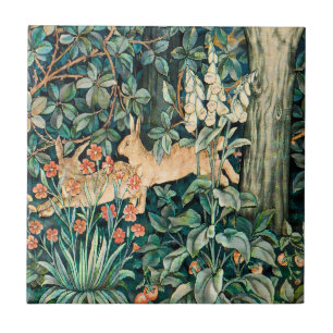 Carreau William Morris Jardin de Fleurs au Lapin Vintage