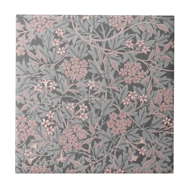 Carreau William * Morris Jasmine rose et gris (Devant)