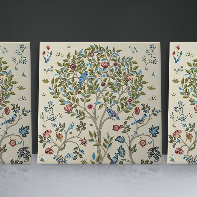 Carreau William Morris Kelmscott Tree Art nouveau Birds (Créateur téléchargé)