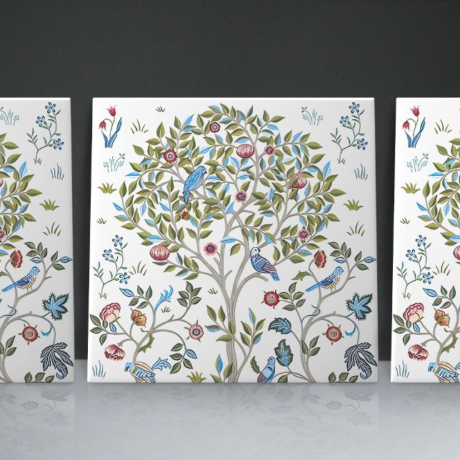 Carreau William Morris Kelmscott Tree Art nouveau Birds (Créateur téléchargé)