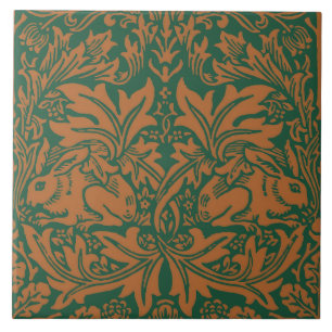 Carreau William Morris Lapin Frère Ambre Noir Motif