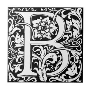 Carreau William Morris Lettre monogramme B