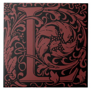 Carreau William Morris Lettre monogramme L