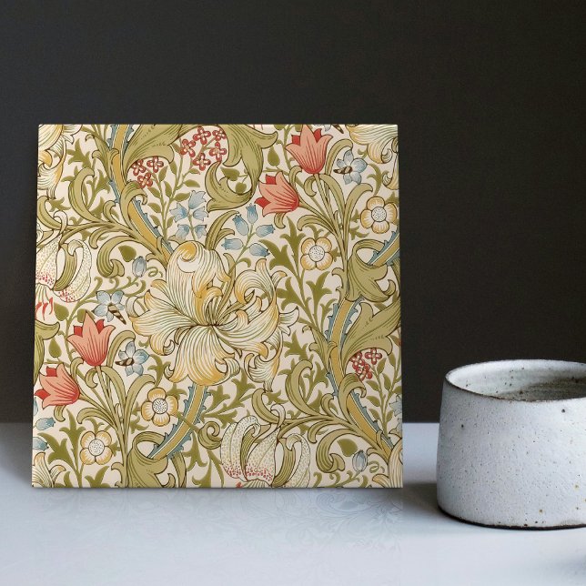 Carreau William Morris Lily Art nouveau motif floral (Créateur téléchargé)