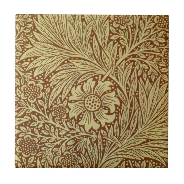 Carreau William Morris Marigold Motif de fleurs antiques (Devant)