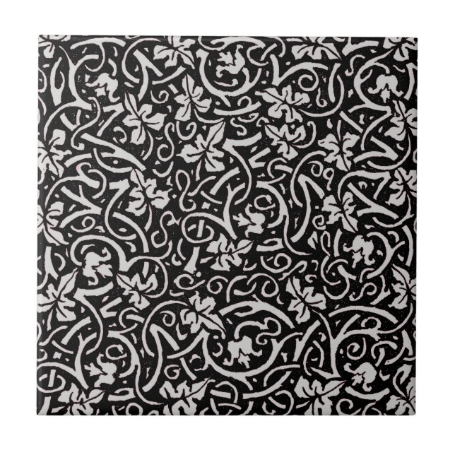 Carreau William Morris Motif de la feuille de vigne (Devant)
