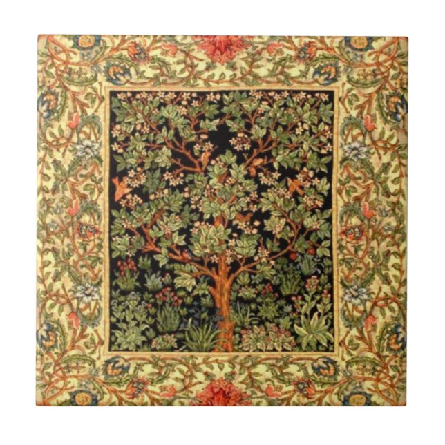 Carreau William Morris - Motif De L'Arbre De Vie (Devant)
